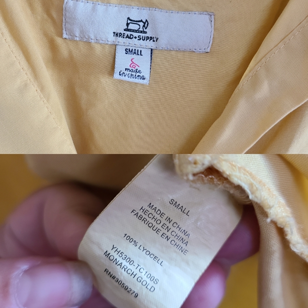 Thread + Supply Yellow Boxy Button-Up Top - Picture 3 of 5